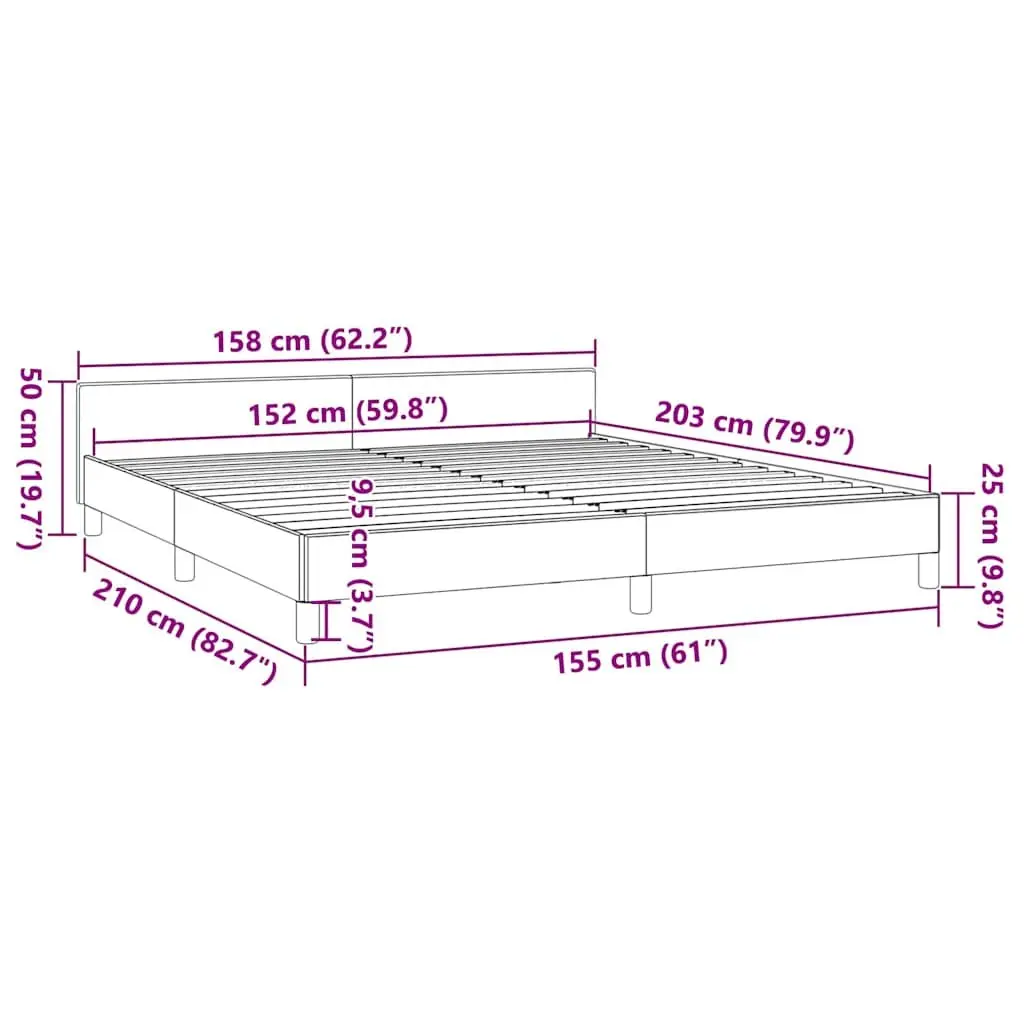 Queen Bed Frame with Headboard Black Faux Leather Bedroom Furniture Platform