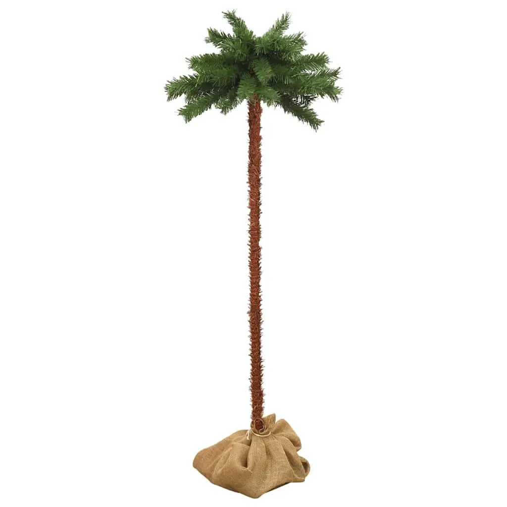 Artificial Christmas Tree with LEDs 210 cm Green Foliage Brown Trunk