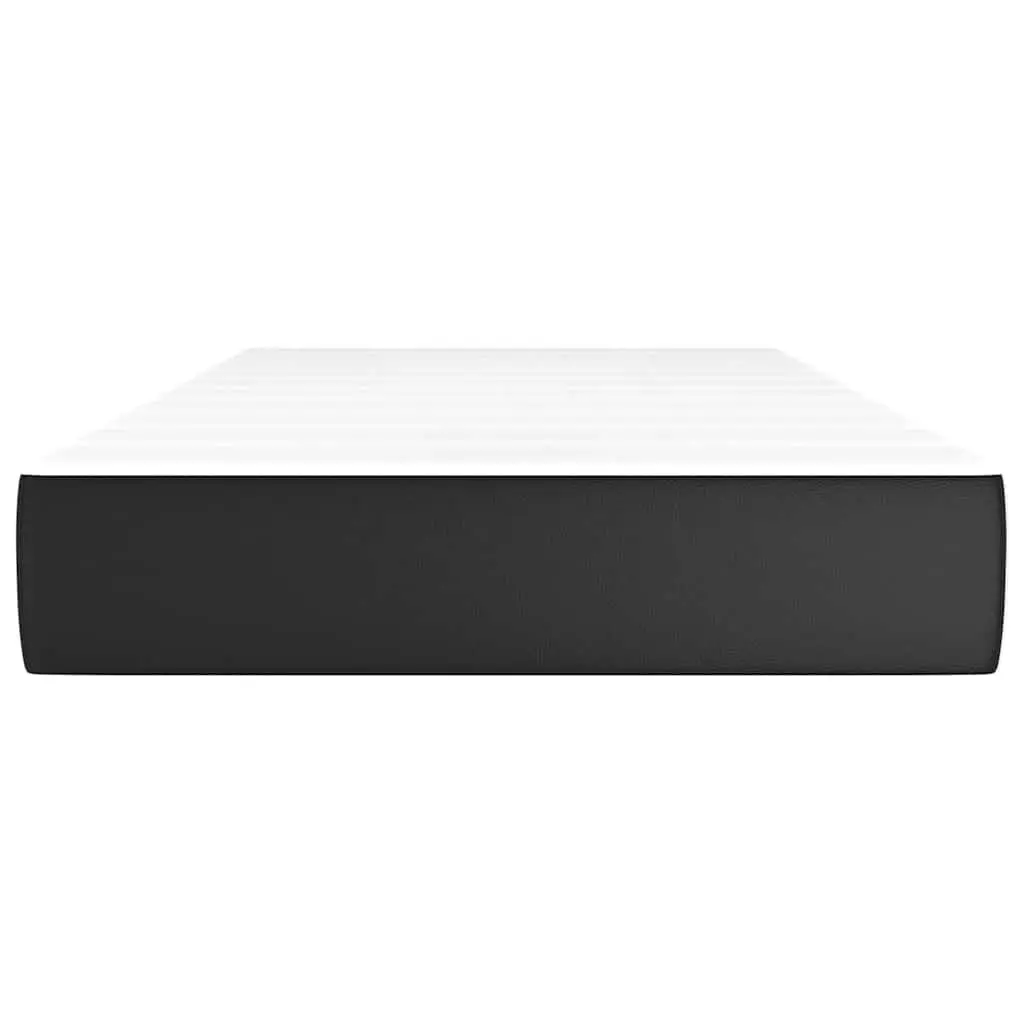 Pocket Spring Bed Mattress Faux Leather 90x190x20cm Medium Firmness Black