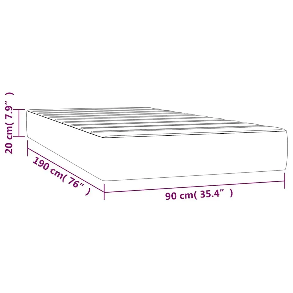 Pocket Spring Bed Mattress Faux Leather 90x190x20cm Medium Firmness Black