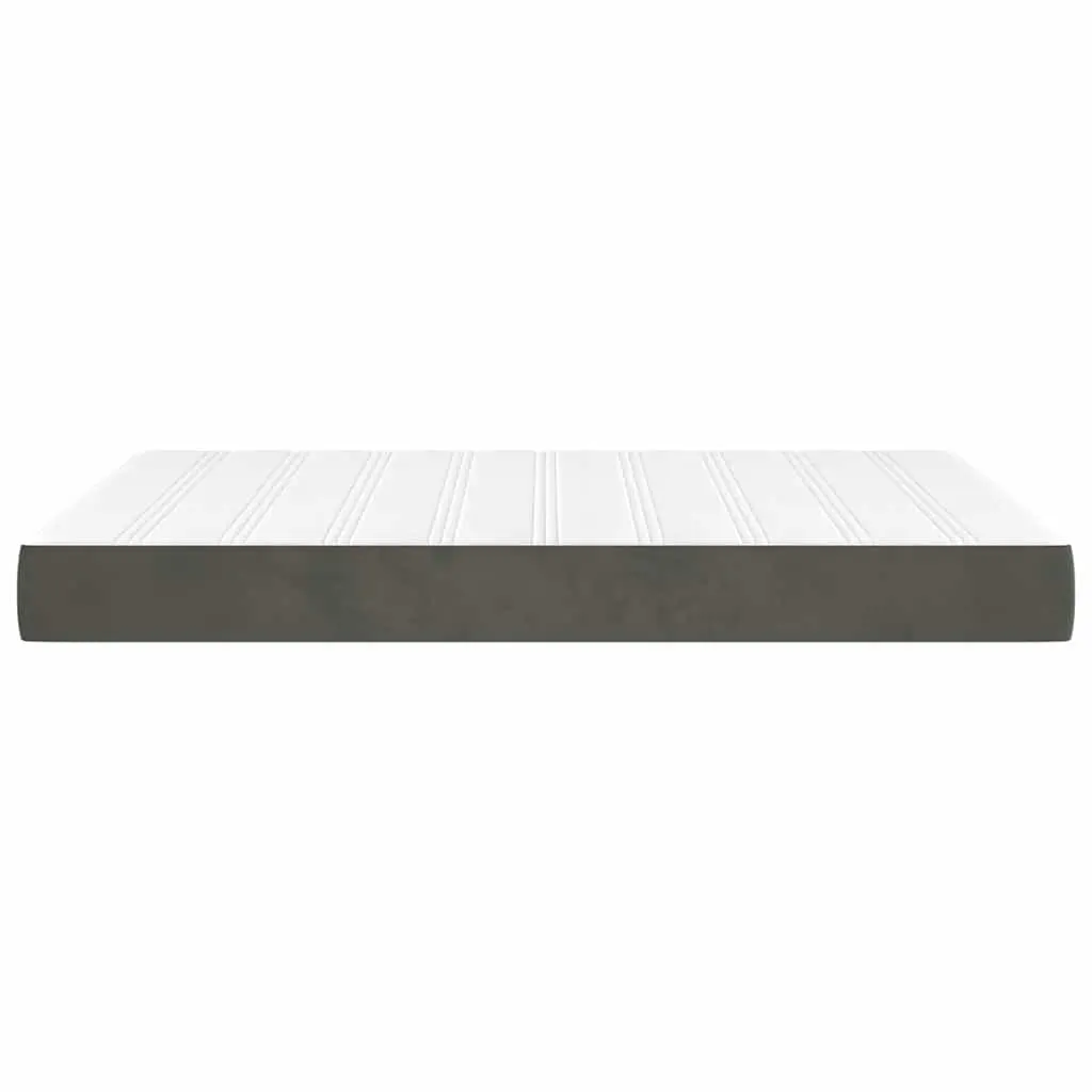 Pocket Spring Bed Mattress Velvet Medium Firmness Double 137x190x20cm Grey