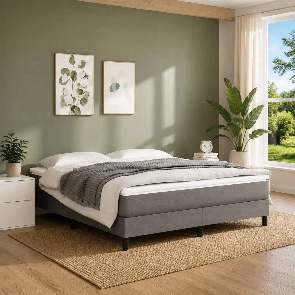 Queen Pocket Spring Bed Mattress Medium Firm Grey 152x203x20cm Fabric