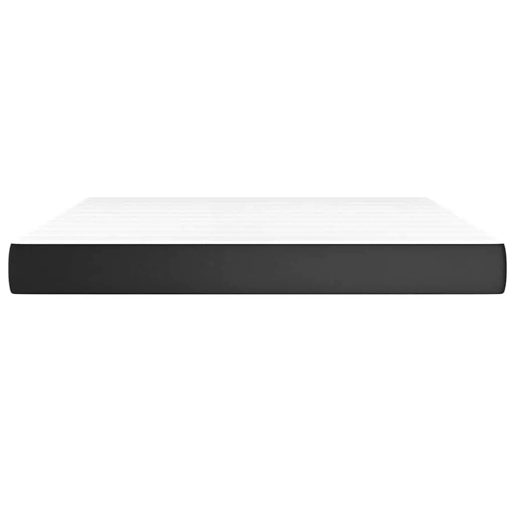 Pocket Spring Bed Mattress Faux Leather 152x203cm Medium Firmness Black