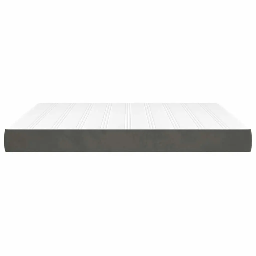 Queen Pocket Spring Bed Mattress Medium Firm Support Grey Velvet 152x203x20cm