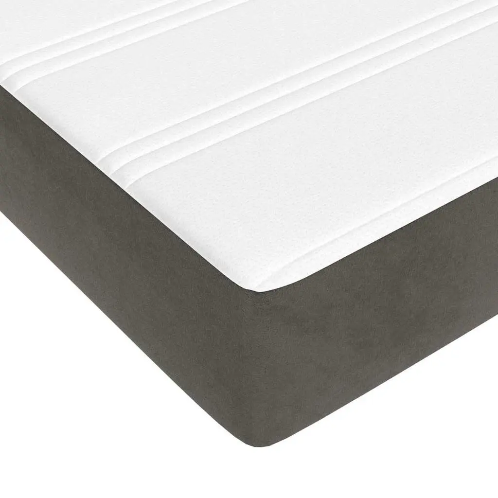Queen Pocket Spring Bed Mattress Medium Firm Support Grey Velvet 152x203x20cm