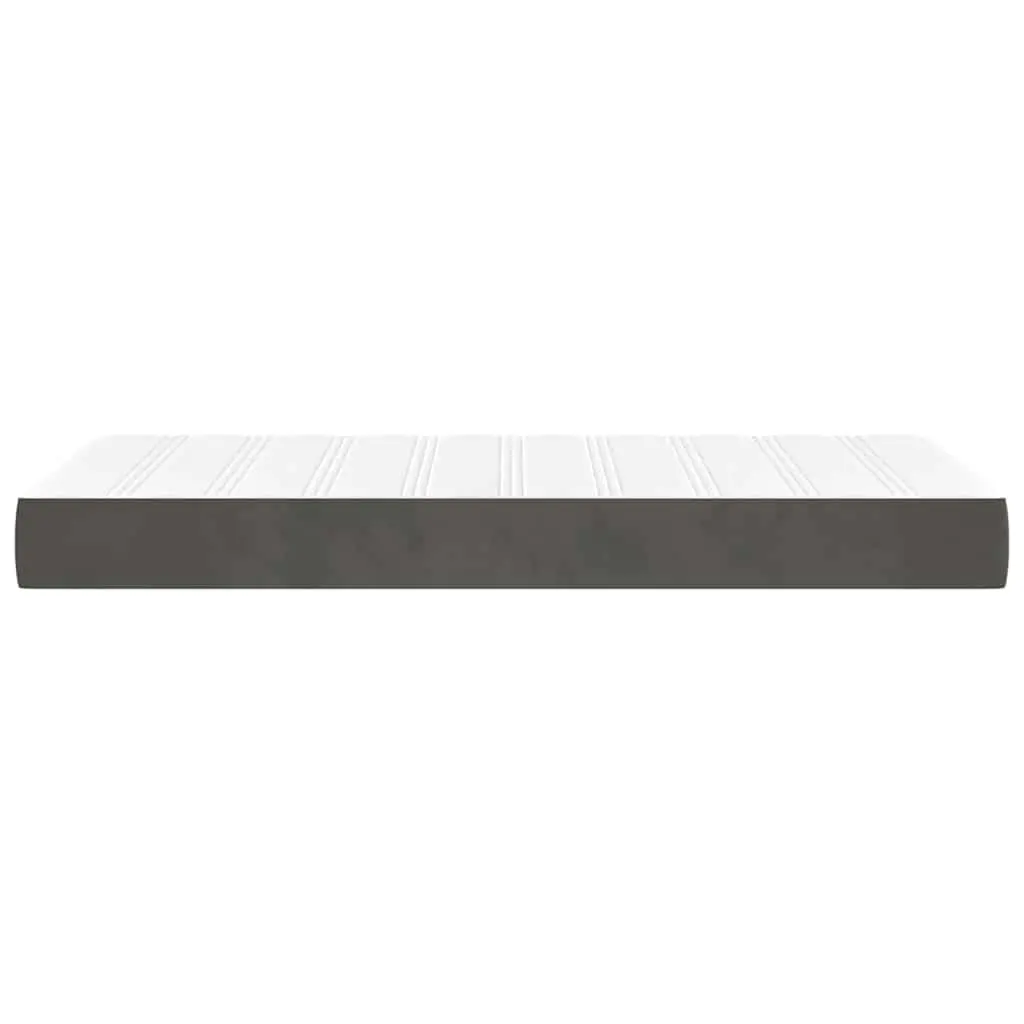 Pocket Spring Bed Mattress Super Single Velvet Dark Grey Medium-Firm Support