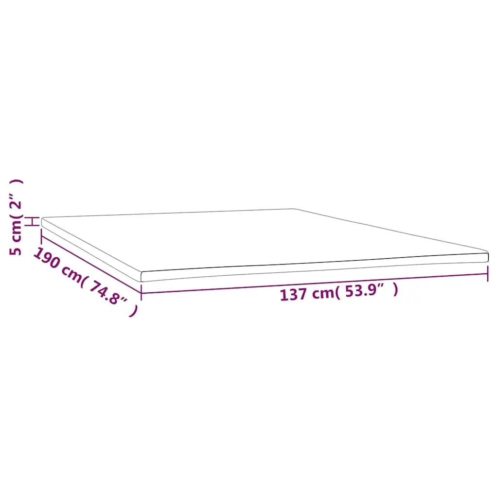 Foam Mattress Topper 137x190x5 cm White Soft Breathable Pad