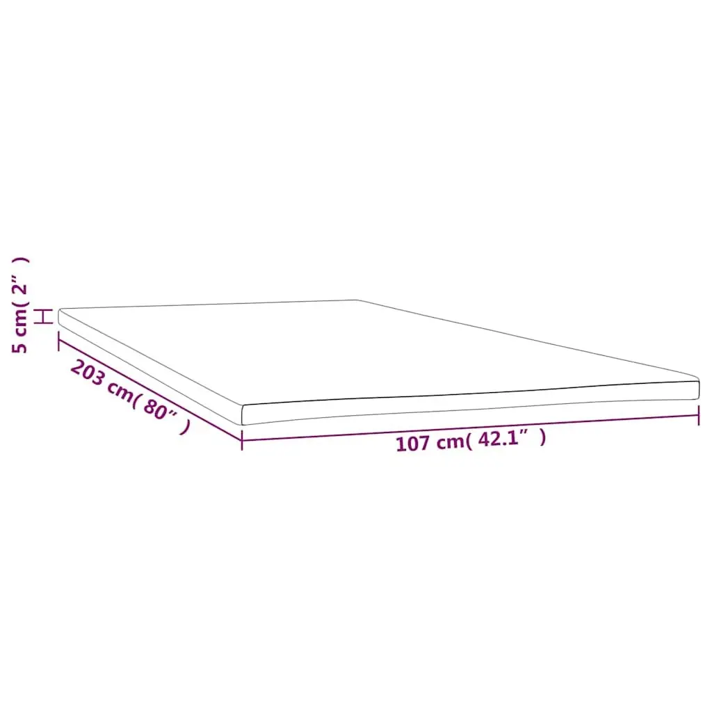 Mattress Topper Soft Foam 107x203x5cm Super Single White Washable Cover