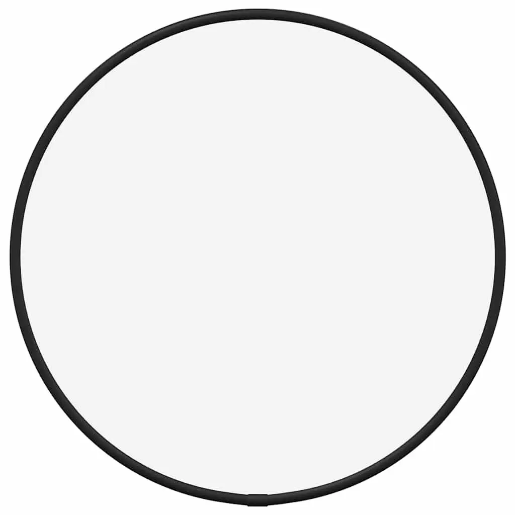 30cm Black Round Wall Mirror Glass Frame PVC Wall Mounted Minimalist Home Decor