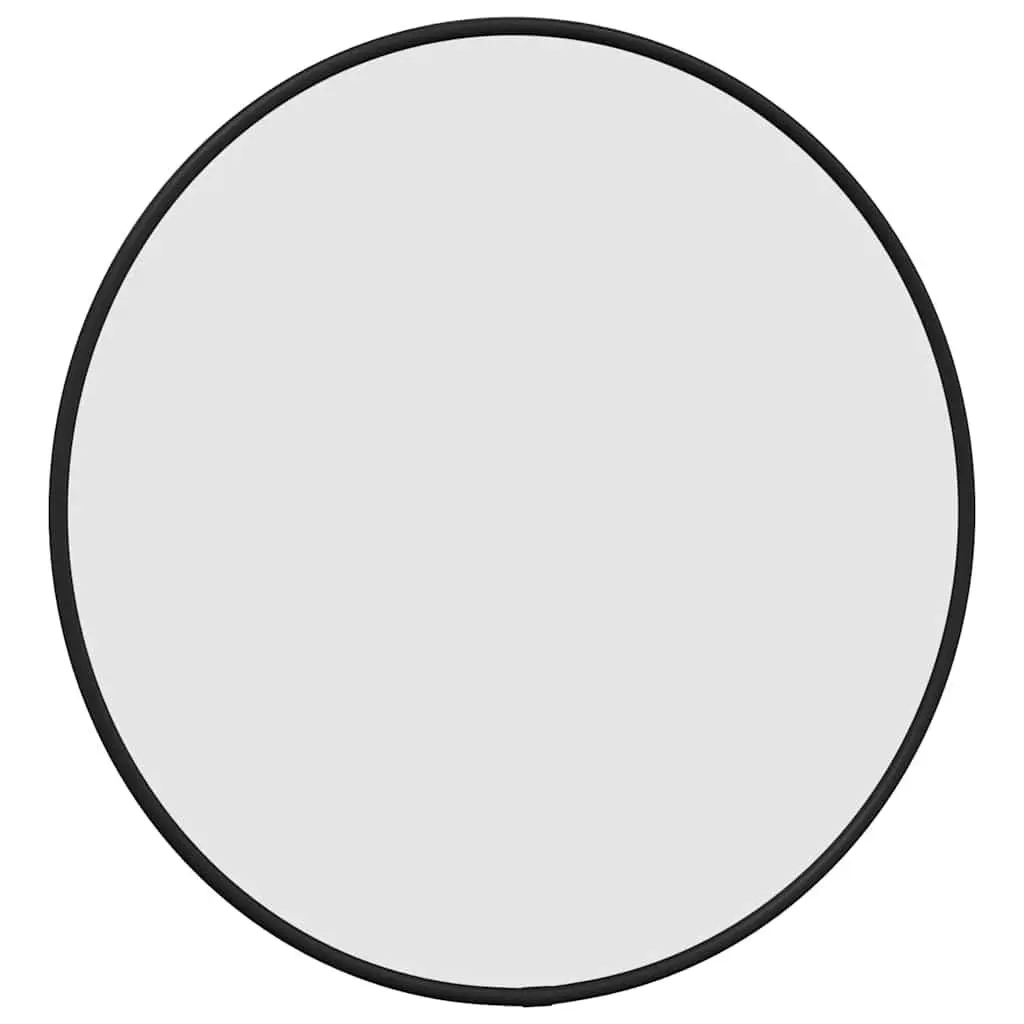 Round Wall Mirror Black Ø 40 cm Glass PVC Frame Minimalist Home Decor