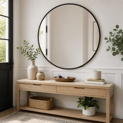 Versatile Black Round Wall Mirror for Any Room