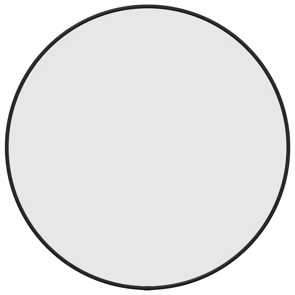 Round Wall Mirror PVC 50 cm Diameter Black