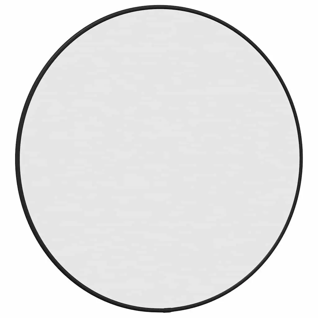 Round Wall Mirror PVC 50 cm Diameter Black