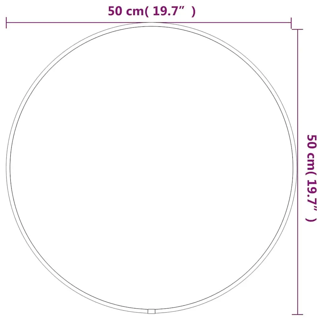 Round Wall Mirror PVC 50 cm Diameter Black