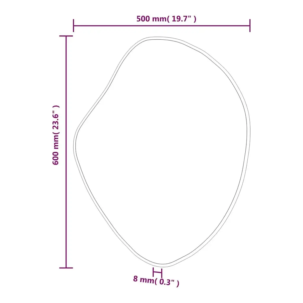 Wall Mirror Black 60x50 cm Glass Vanity Bathroom Bedroom Hallway Home Decor