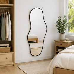 Black Wall Mirror for Practical Home Decor - 90x40 cm