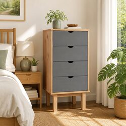 Functional Grey Drawer Cabinet with Sturdy Design