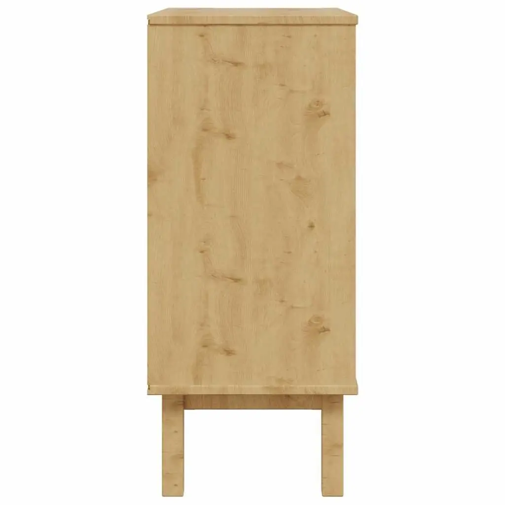 4 Drawer Chest Solid Pinewood Scandinavian Style Storage Cabinet Brown 76.5x39.5x90cm