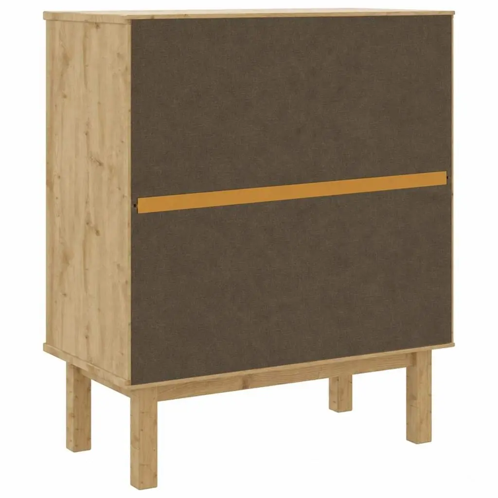 Drawer Cabinet Solid Pine Wood 76.5x39.5x90cm Brown and White