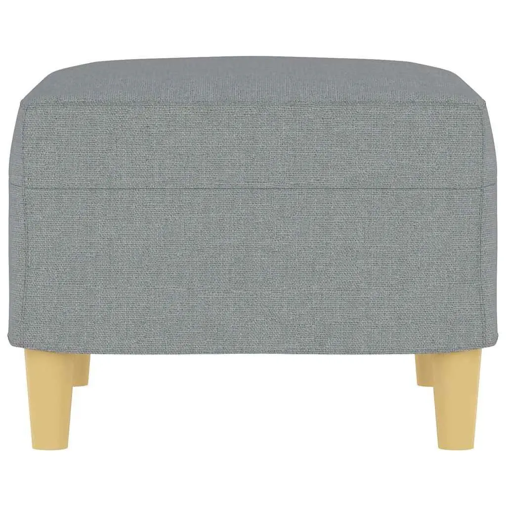 Footstool Fabric Light Grey 60x50x41 cm Ottoman Pouf Living Room Rest Seat