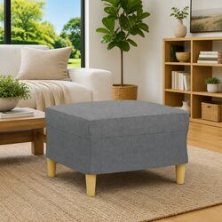 Versatile Dark Grey Footstool for Any Home Setting