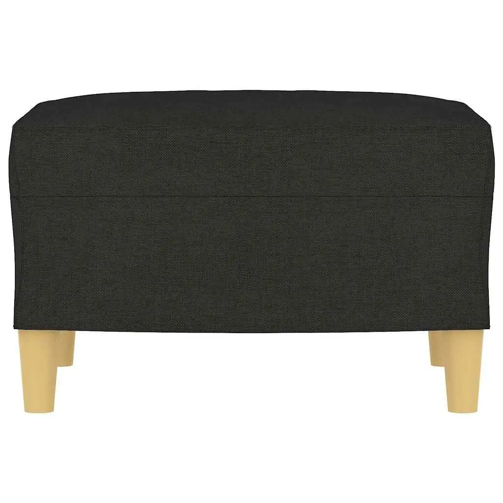 Footstool Fabric Plywood 60 x 50 x 41 cm Black