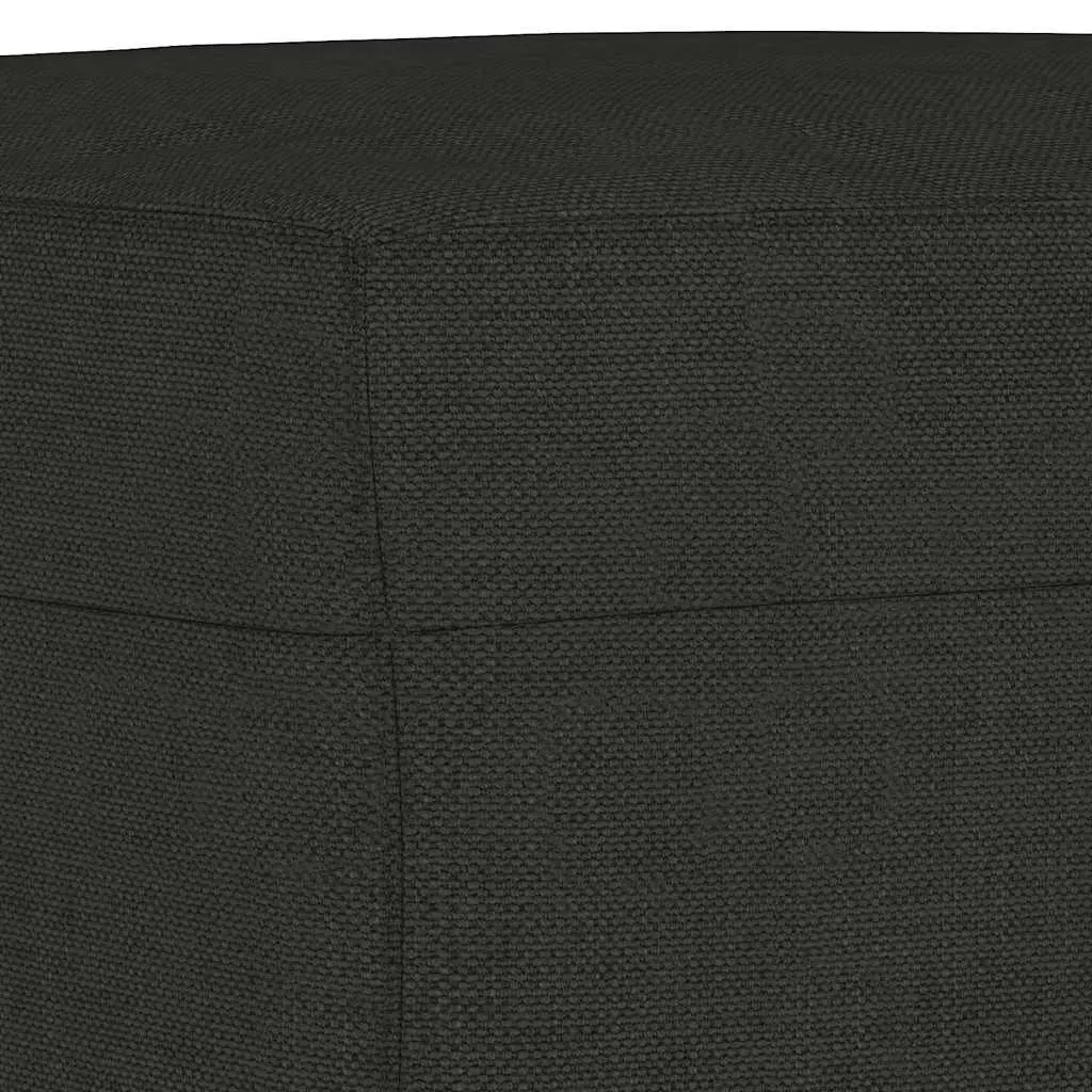 Footstool Fabric Plywood 60 x 50 x 41 cm Black