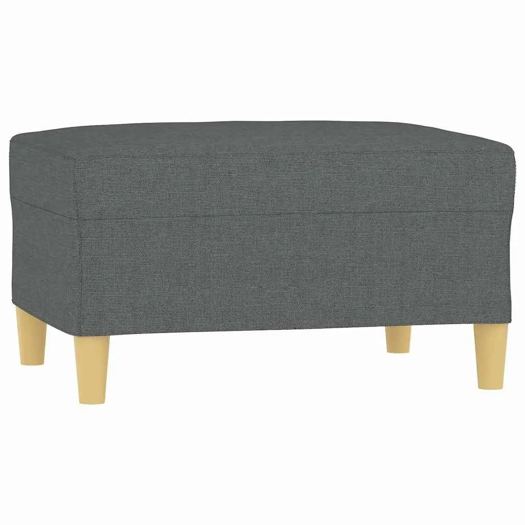 Footstool Ottoman Fabric Dark Grey Compact Size for Bedroom Living Room Sofa Recliner