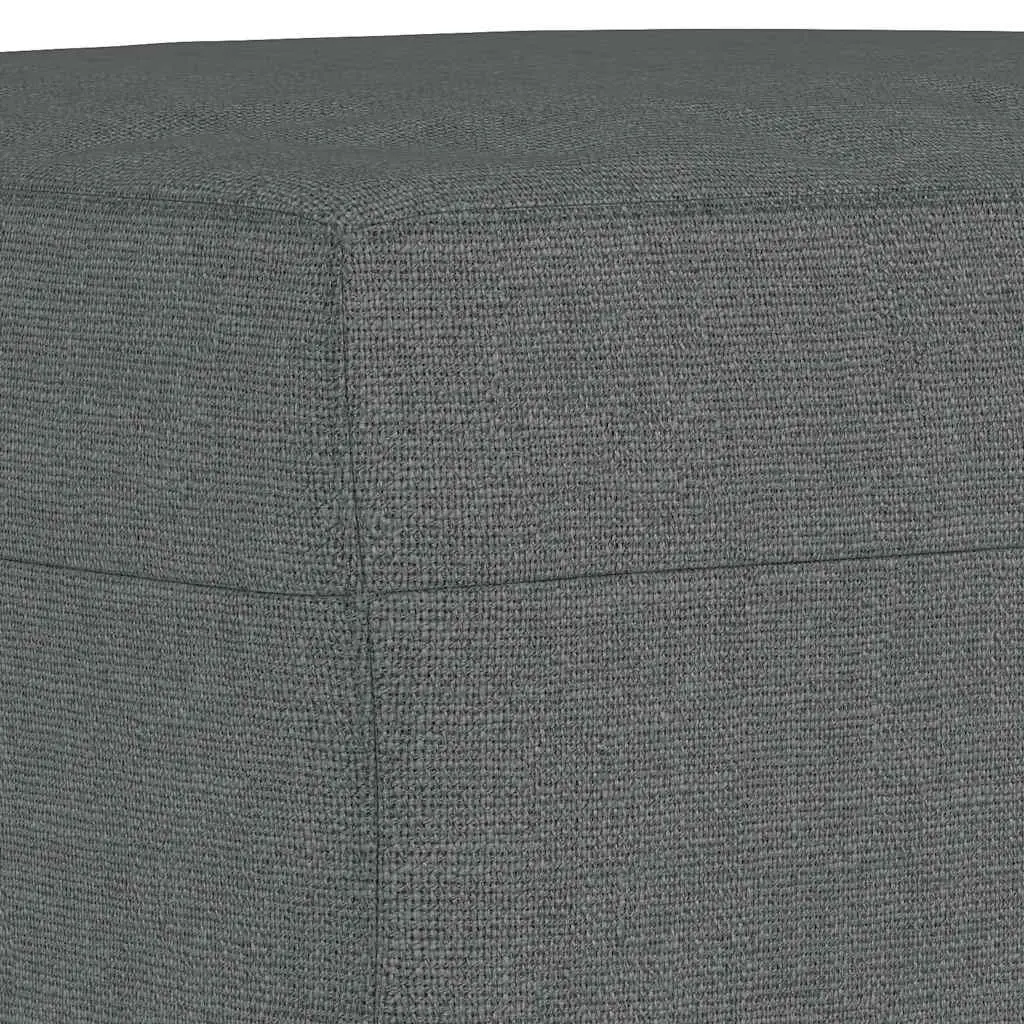 Footstool Ottoman Fabric Dark Grey Compact Size for Bedroom Living Room Sofa Recliner