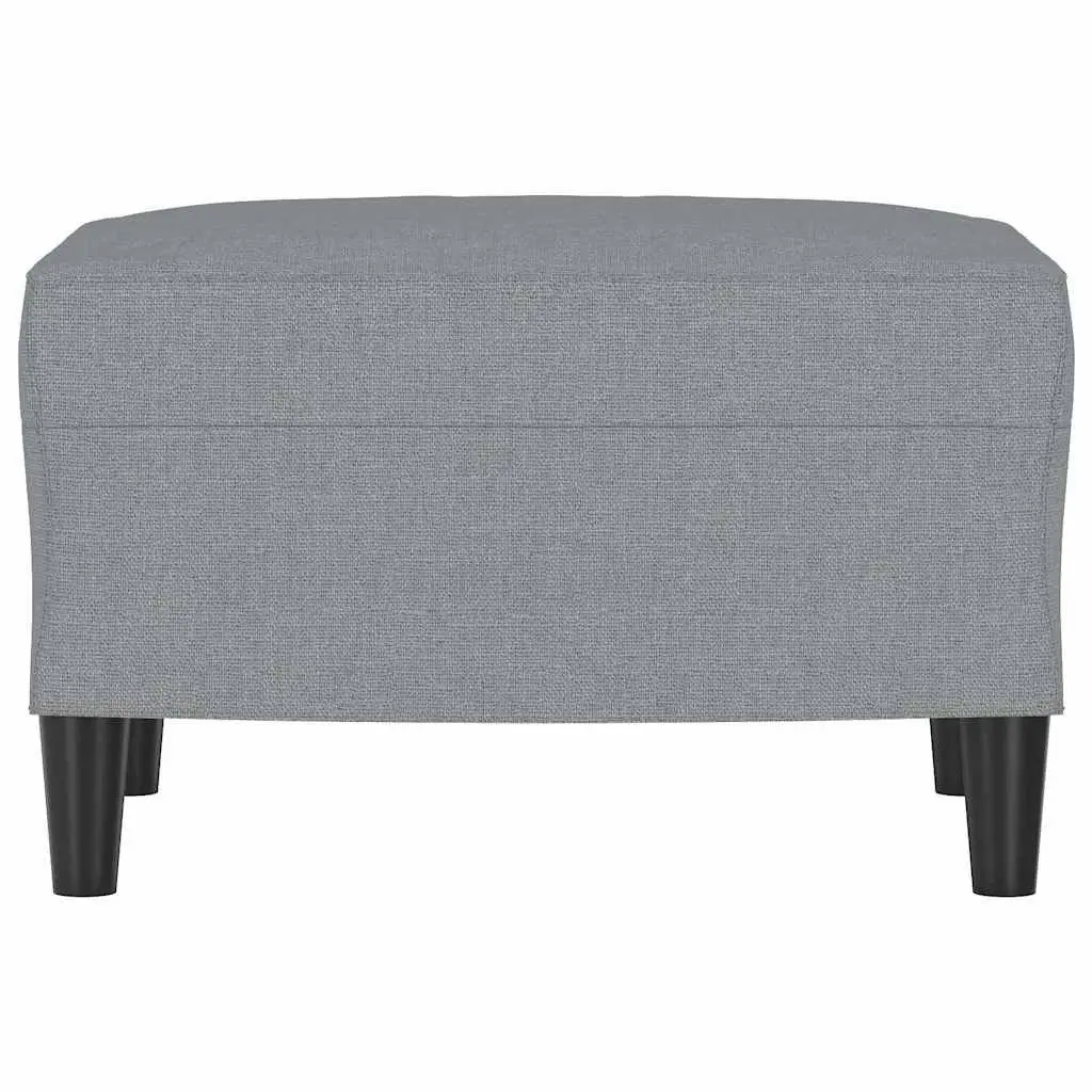 Footstool Fabric Light Grey Compact Ottoman Living Room Rest Seat