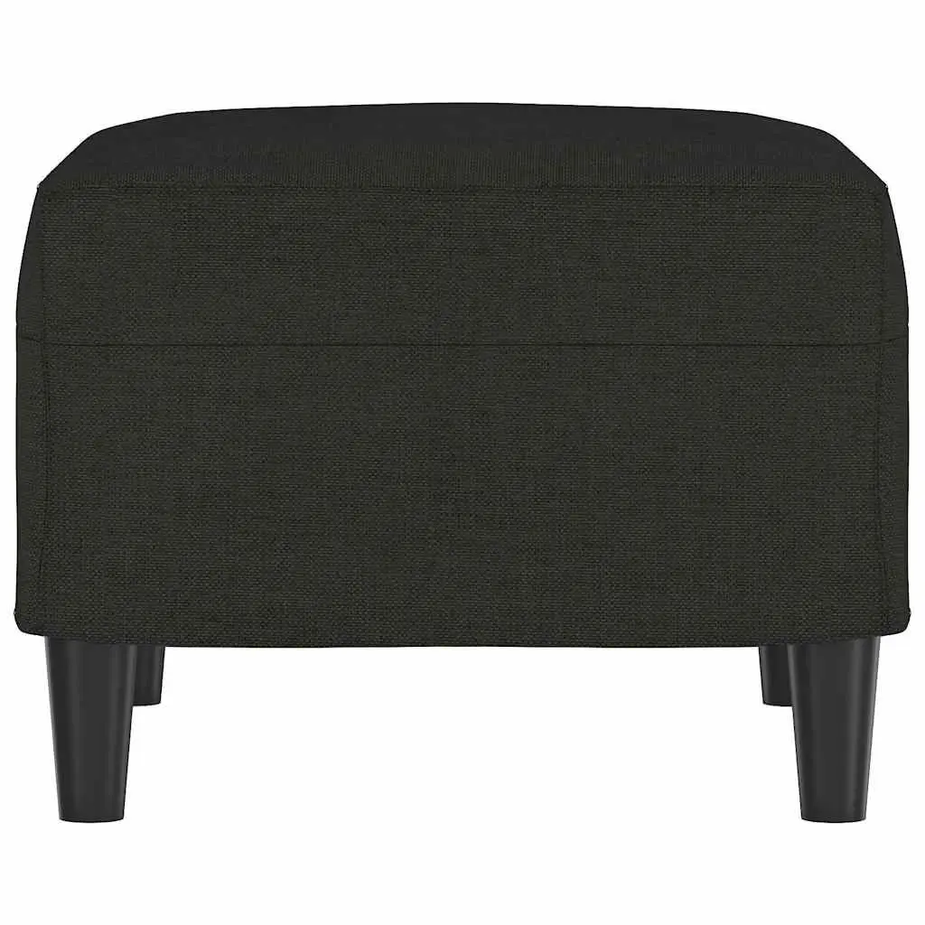 Ottoman Fabric Footstool Black 60x50cm