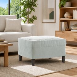 Practical Grey Velvet Footstool for Any Living Space