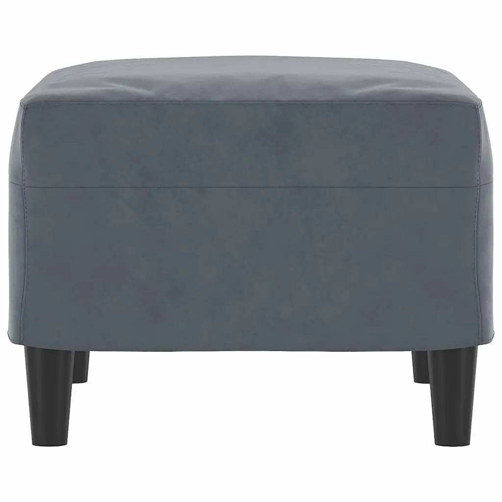 Footstool Grey 60x50x41cm Velvet Ottoman Seat Rest Lounge Furniture
