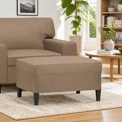 Practical Brown Faux Leather Footstool for Any Room