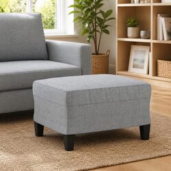 Practical Light Grey Ottoman Footstool for Any Room