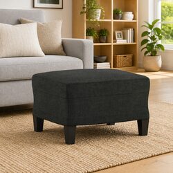 Practical Black Ottoman for Versatile Use at Home