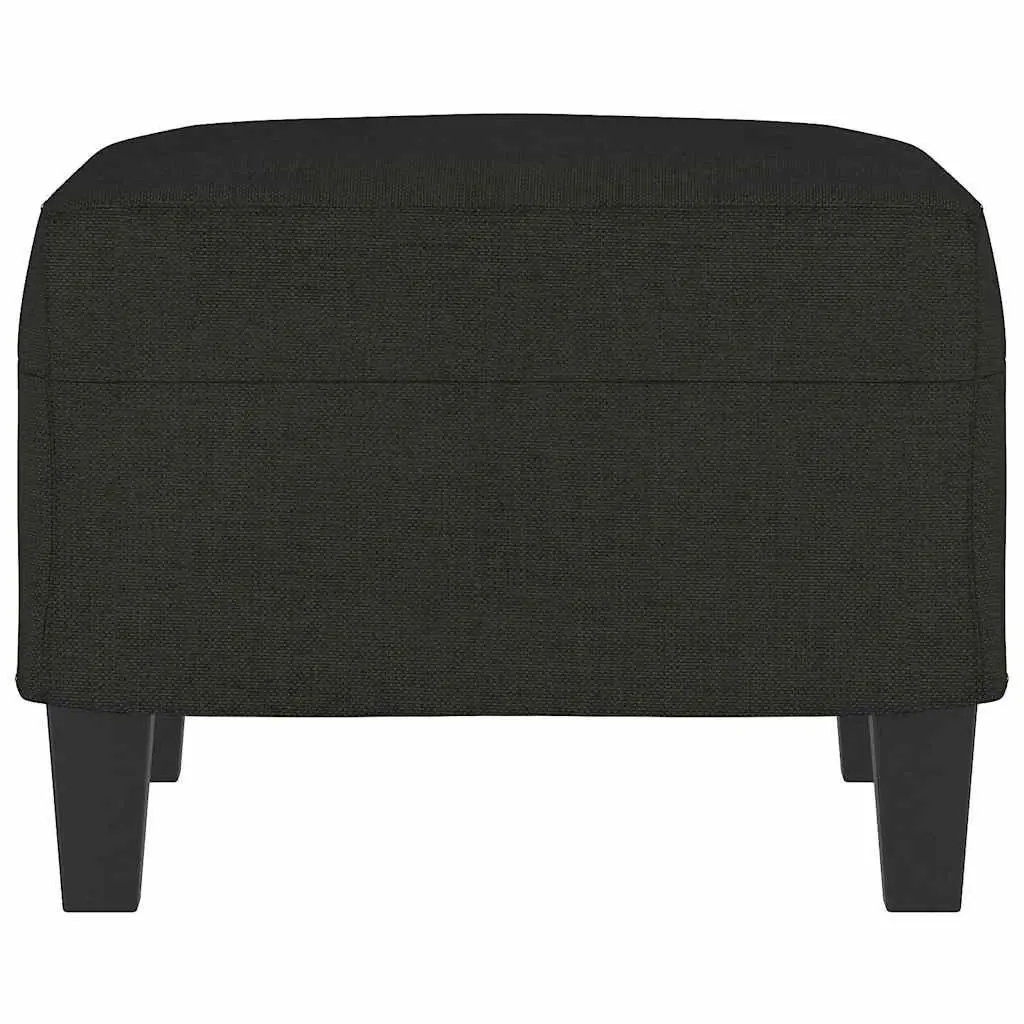 Footstool Fabric Black Compact Ottoman Living Room Bedroom Furniture