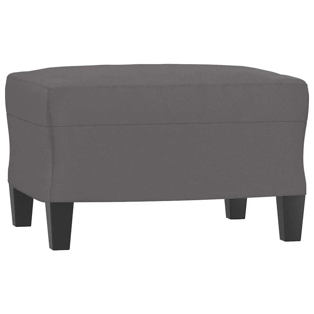 Footstool Faux Leather Compact Grey Ottoman