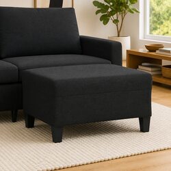 Versatile Black Ottoman Footrest for Home Use