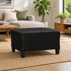 Practical Black Ottoman Footstool for Everyday Use