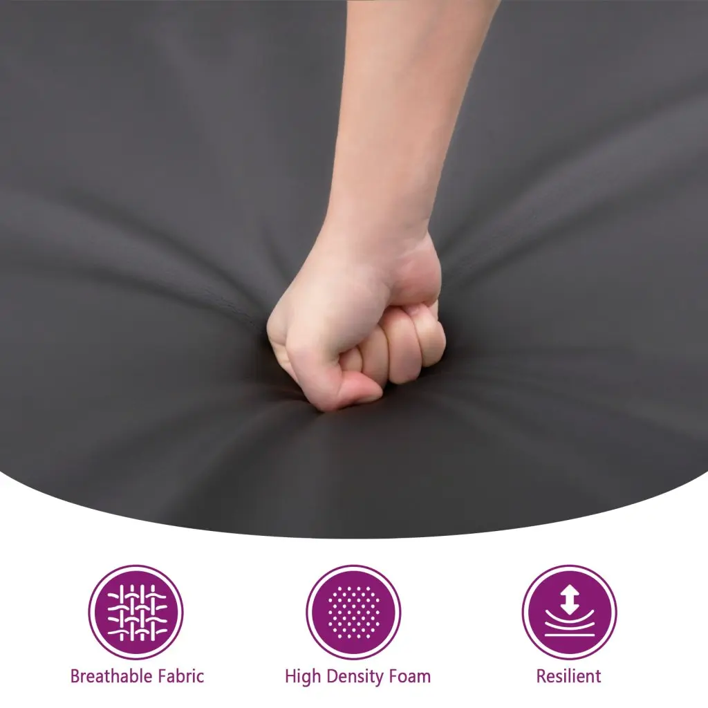 Footstool Faux Leather 70x55x41 cm Grey Compact Ottoman Seat Rest Modern