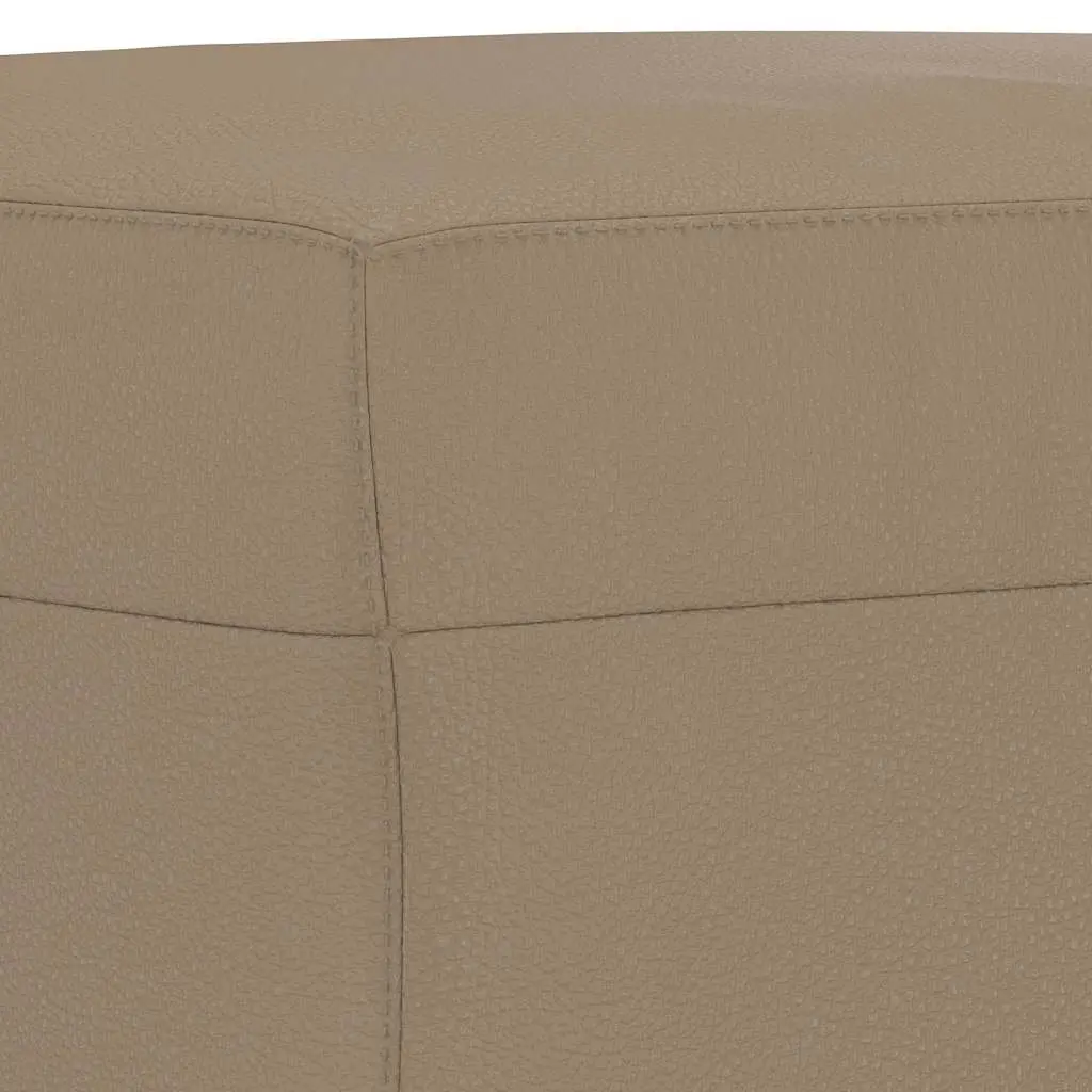 Footstool Faux Leather Compact Brown Ottoman Seat
