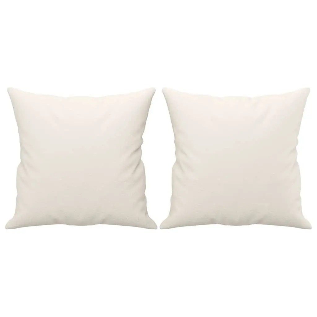 Throw Pillows 2 pcs Cream 40x40 cm Faux Leather Square Cushions Sofa Decor