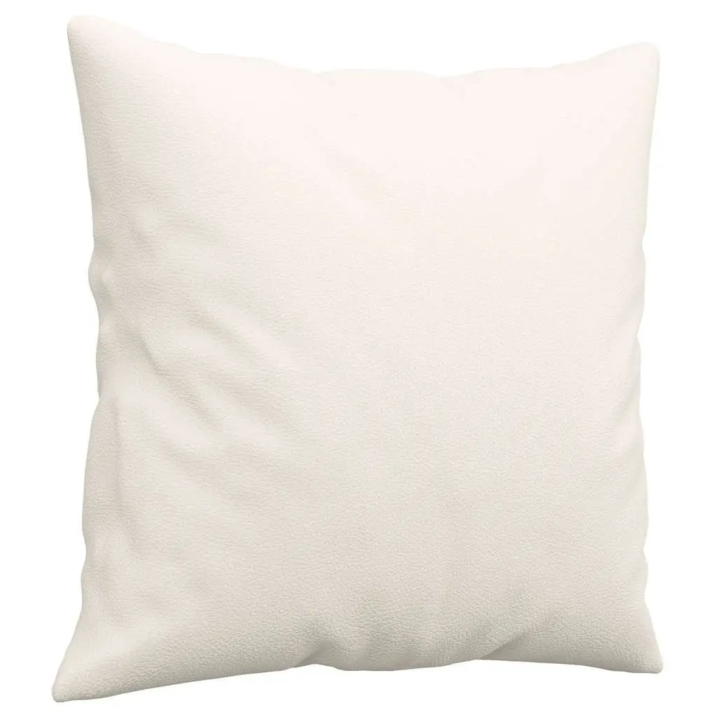 Throw Pillows 2 pcs Cream 40x40 cm Faux Leather Square Cushions Sofa Decor