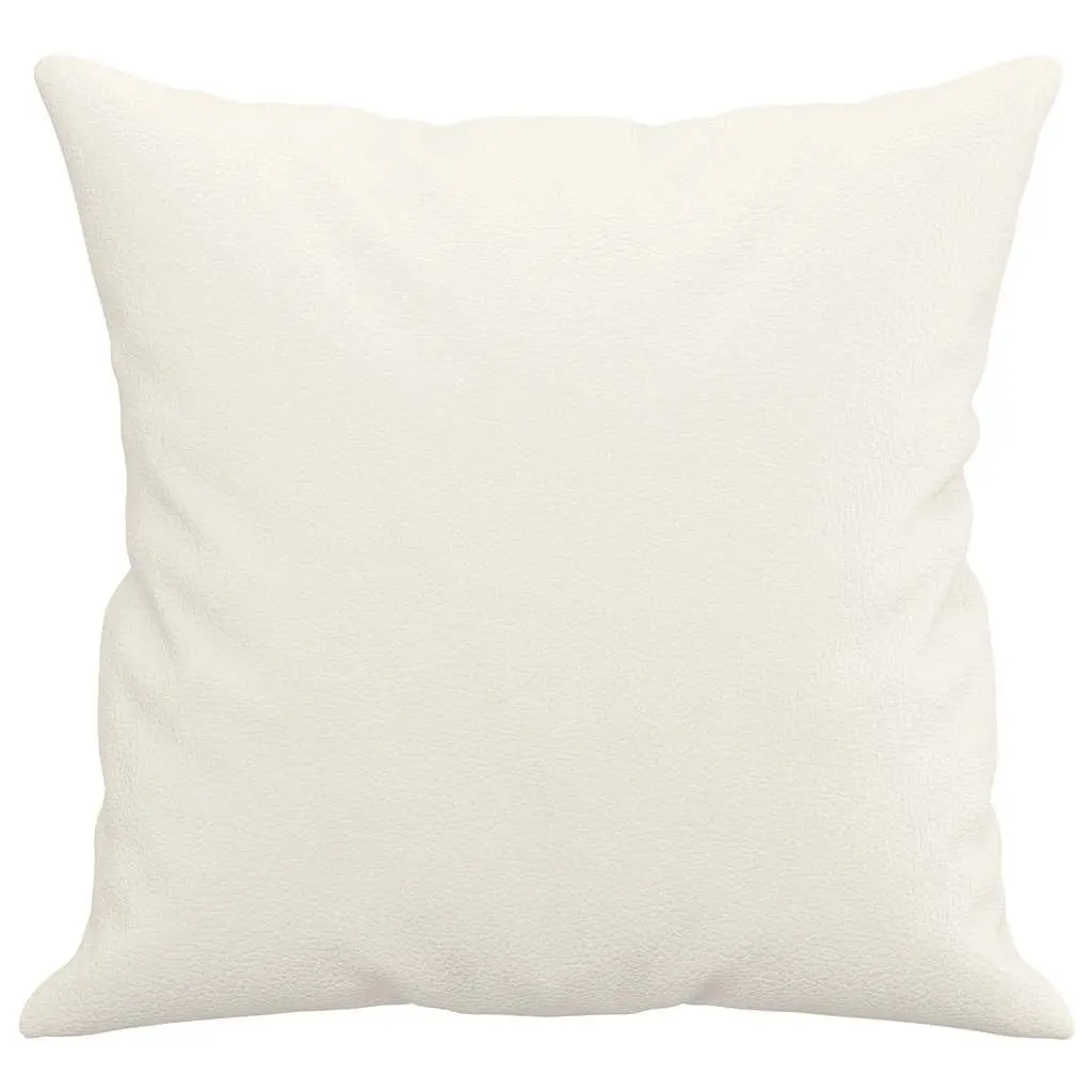 Throw Pillows 2 pcs Cream 40x40 cm Faux Leather Square Cushions Sofa Decor