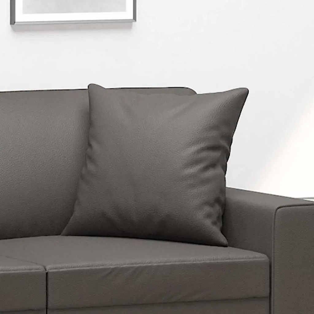 Throw Pillows Faux Leather 40x40 cm Grey 2 Piece Cushion Covers Decor