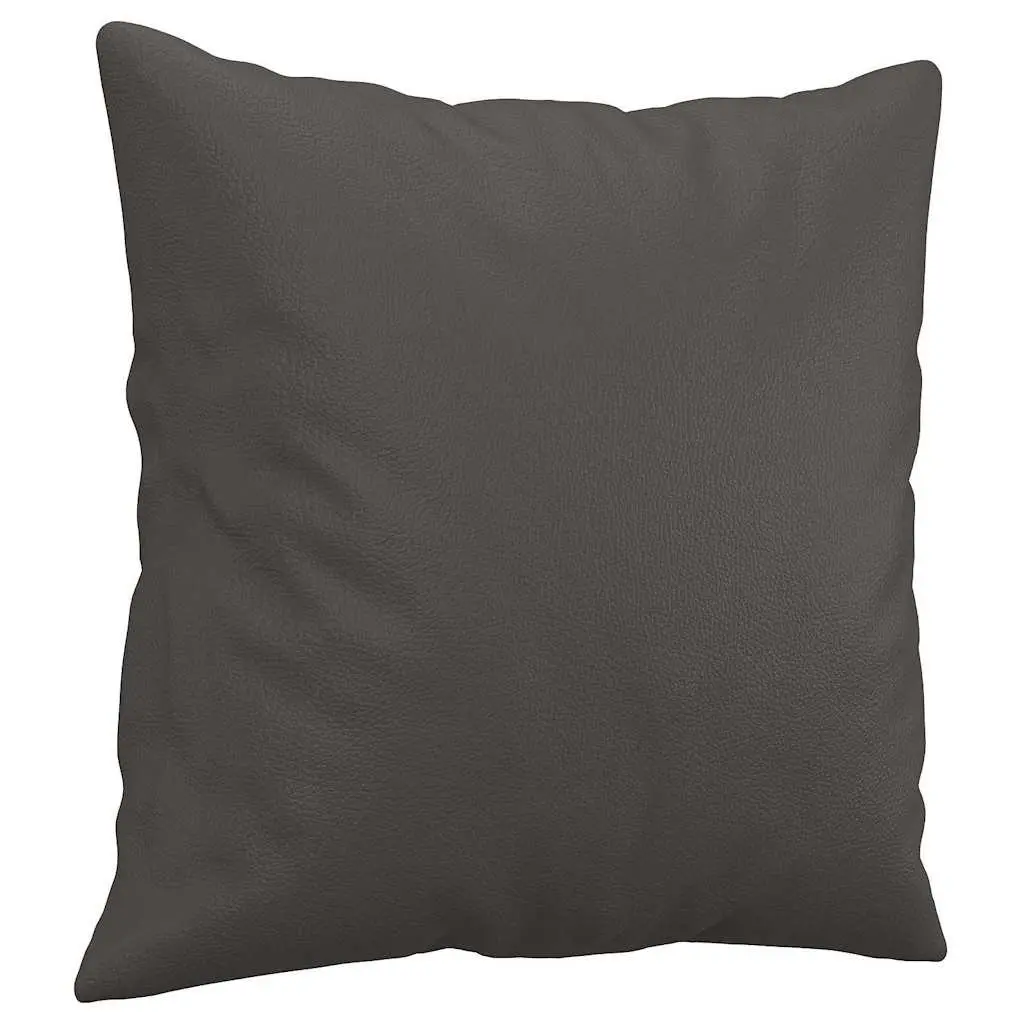 Throw Pillows Faux Leather 40x40 cm Grey 2 Piece Cushion Covers Decor