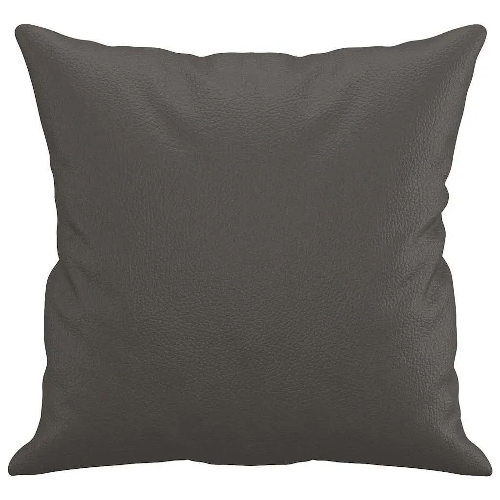Throw Pillows Faux Leather 40x40 cm Grey 2 Piece Cushion Covers Decor
