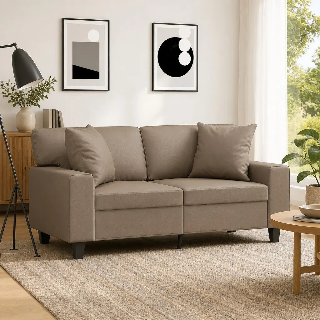 Throw Pillows Faux Leather 40x40 cm Cappuccino Square Cushions