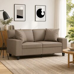 Throw Pillows 2 pcs Cappuccino 40x40 cm Faux Leather Square Cushions Sofa Decor